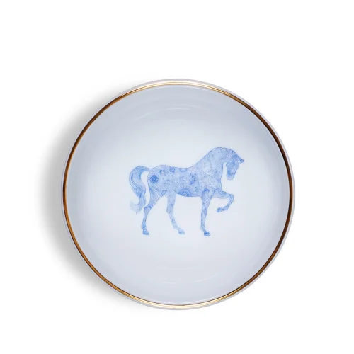 Some Home İstanbul - Horse Luck Collection Blue 13cm Kase
