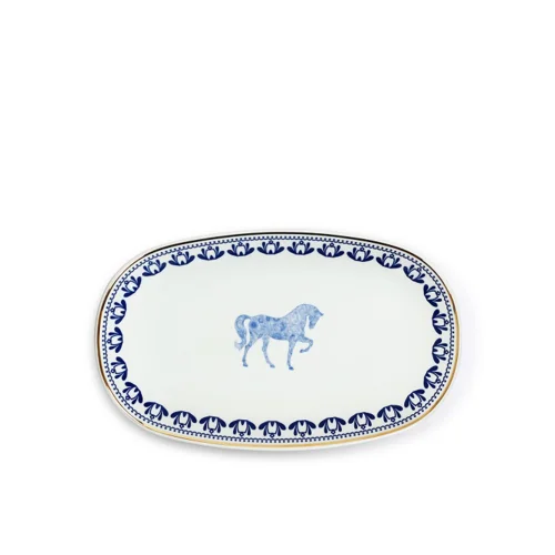 Some Home İstanbul - Horse Luck Collectıon Blue 29cm Kayık Tabak