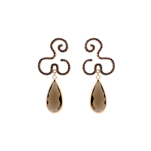 Atelier Petites Pierres - Dark Flow - Brown Cz Earrings