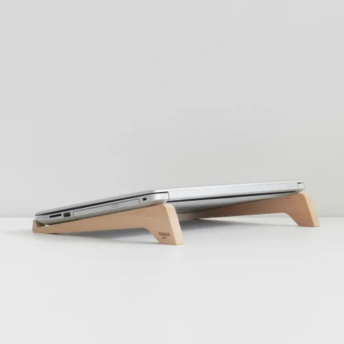 Fagus Wood - Doğal Ağaç Laptop Masa Standı Ve Yükseltici Notebook Tutucu - Simple