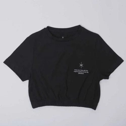 Aslı Yarış - Kız Çocuk Kısa Kollu Crop T-shirt