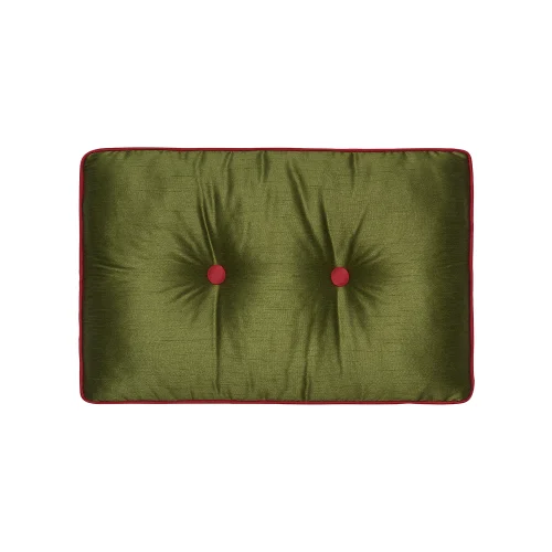 Alpaq Studio - Button & Trim Detailed Silk Shantung Cushion