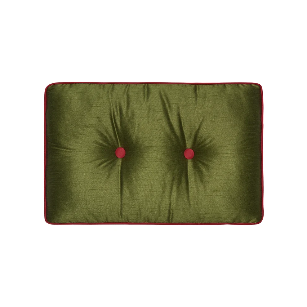Alpaq Studio - Button & Trim Detailed Silk Shantung Cushion
