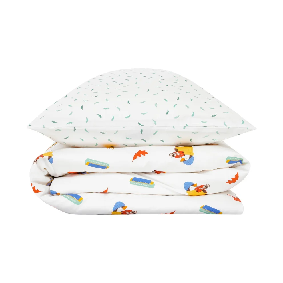 Jera Mini - Kids Duvet Cover & Pillow Case Penguin, The Adventurer & Moss