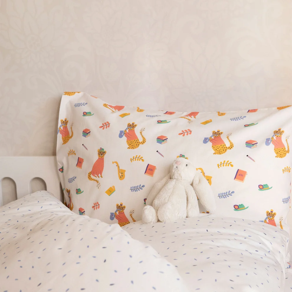 Jera Mini - Kids Duvet Cover & Pillow Case Leopard, The Writer & Rain Drops