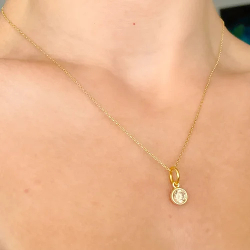 Nazou Jewelry - Champaign Bezel Necklace