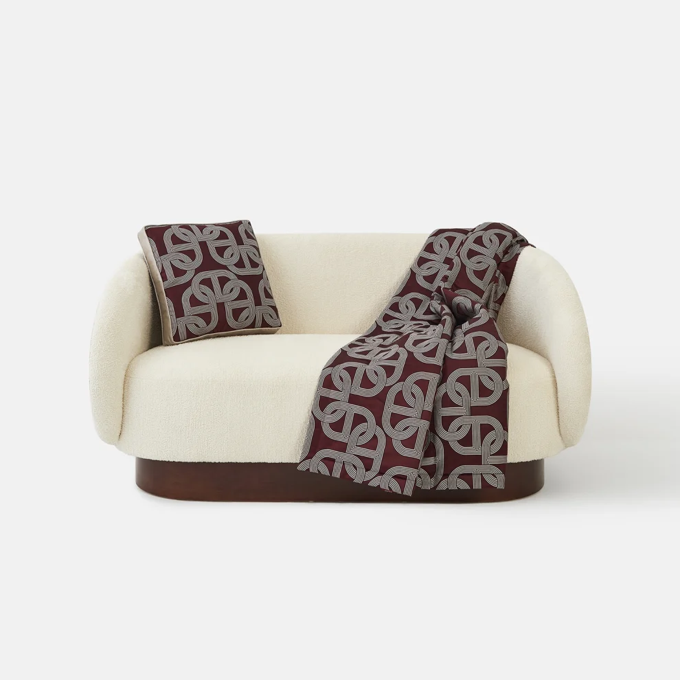 Alpaq Studio - Circuit Patterned Burgundy Silk Cushion