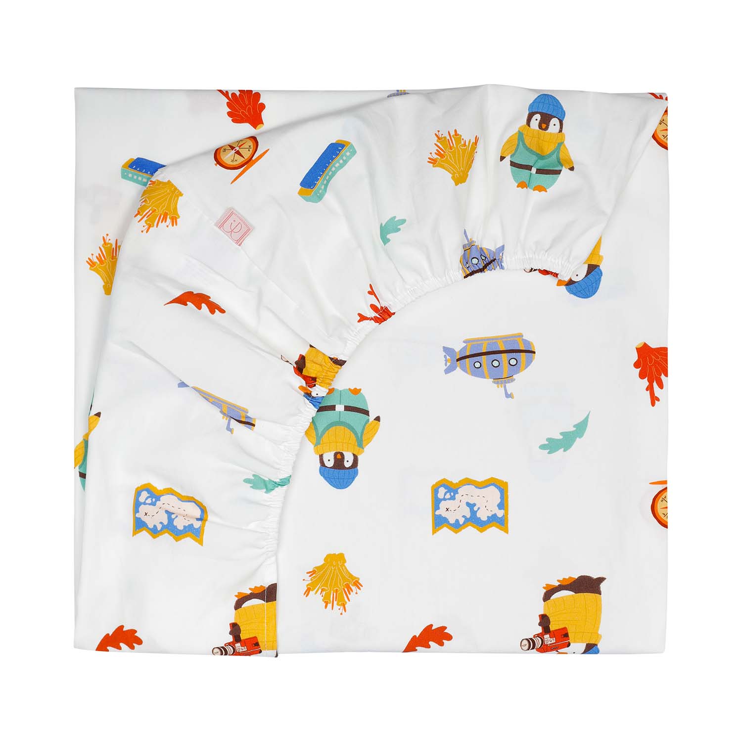 Kids Fitted Sheet Penguin, The Adventurer