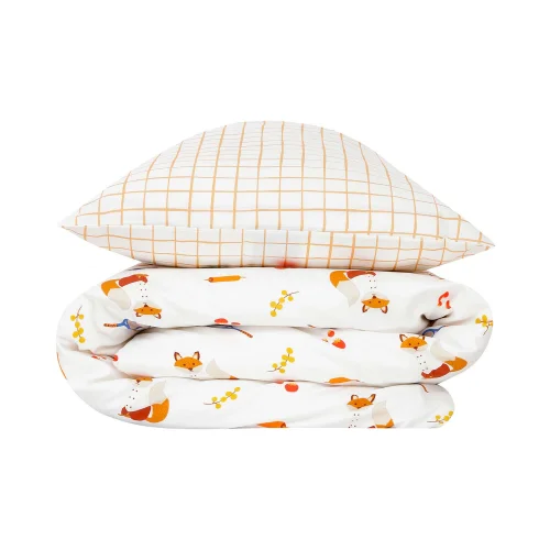 Jera Mini - Kids Duvet Cover & Pillow Case Fox, The Gourmet & Plaid
