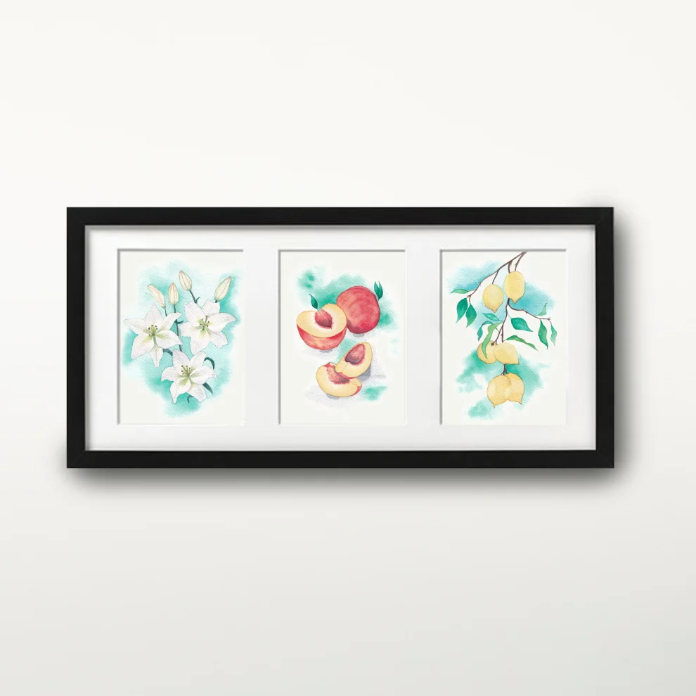 Atelier Dma - Watercolor Fruit & Plant Set - Art Print