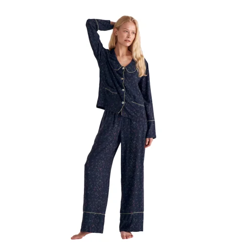 Night And Mild - Luna Paraf Patterned Pajamas Set