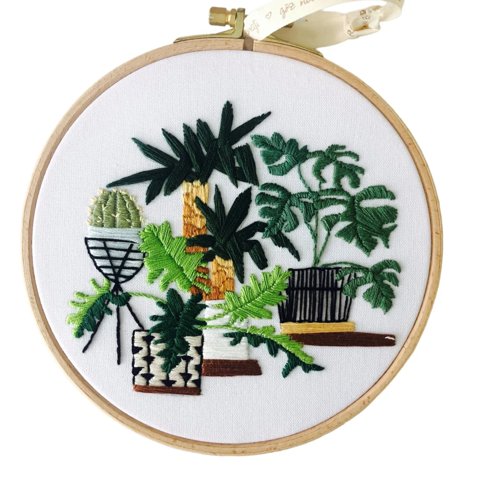 DEAR HOME - Plant Theme Embroidery Hoop Art