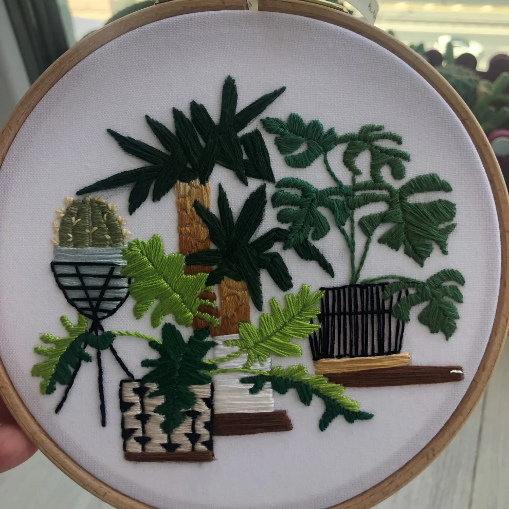 DEAR HOME - Plant Theme Embroidery Hoop Art