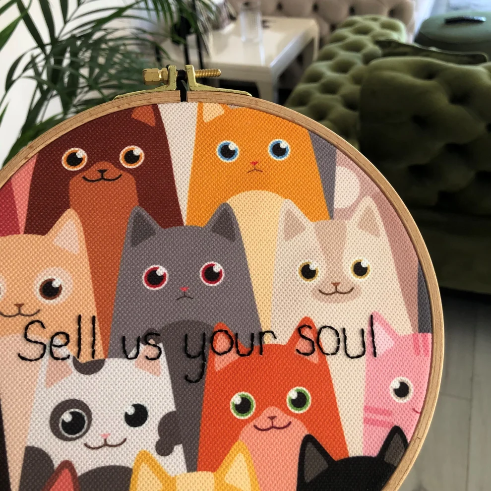 DEAR HOME - Cat Theme Embroidery Hoop Art