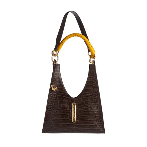 RAA Istanbul - Aisa Mocha Exotic & Gold Leather Bag