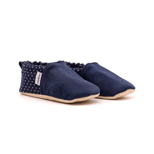 Morgedan - Baby Moccasins Slippers Denim Dots