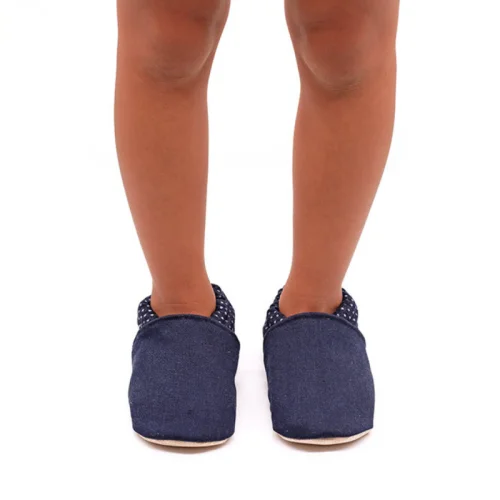 Morgedan - Baby Moccasins Slippers Denim Dots