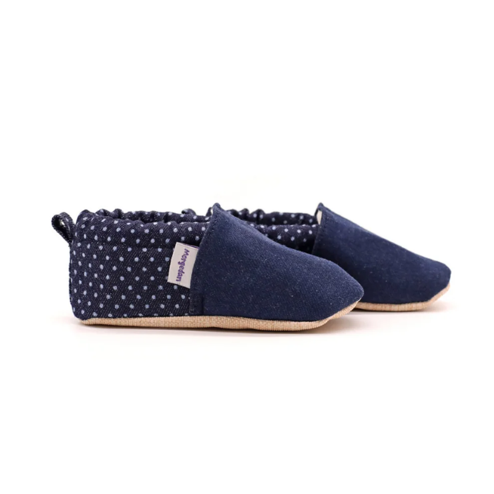 Morgedan - Baby Moccasins Slippers Denim Dots