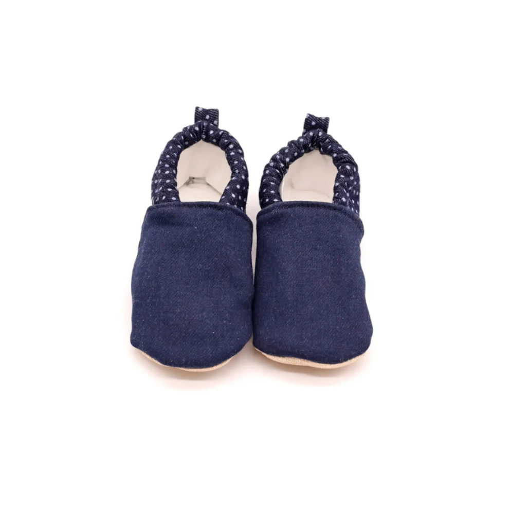 Morgedan - Baby Moccasins Slippers Denim Dots