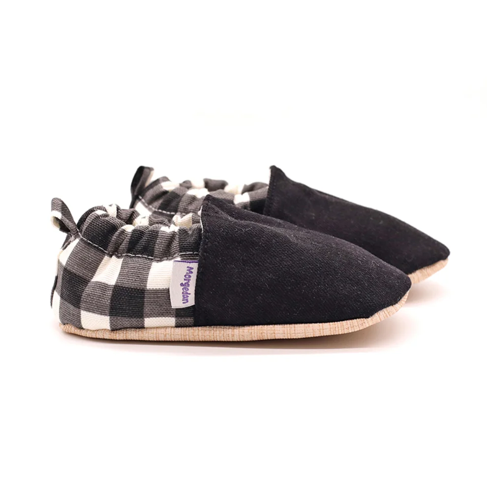 Morgedan - Baby Moccasins Denim Slippers Tartan