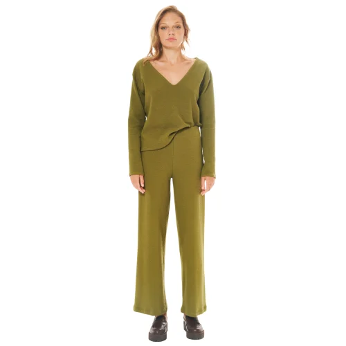 Diza Gabo - Cotton Culotte Pants In Forest Green