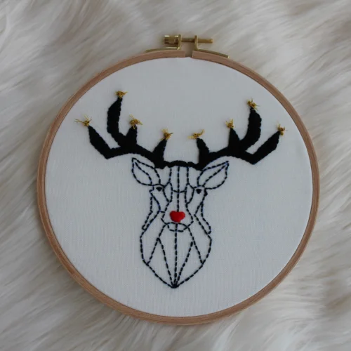 Granny's Hoop - Deer Embroidery Hoop Art