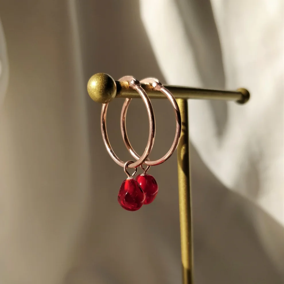 Kadriye Camcı - Rose Gold Pomegranate Earring