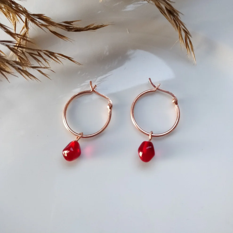 Kadriye Camcı - Rose Gold Pomegranate Earring