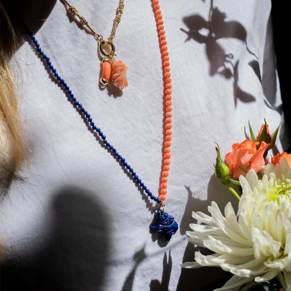 Melis İnal - Lapis Elephant Necklace