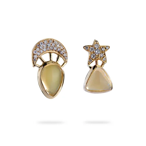 Melis İnal - Opal Earring With Diamond