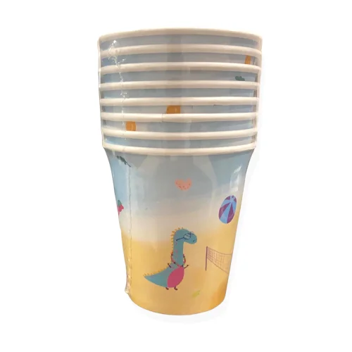 BalinMandalin - Dinosaur Design, Paper Party Cup, 8 In A Package