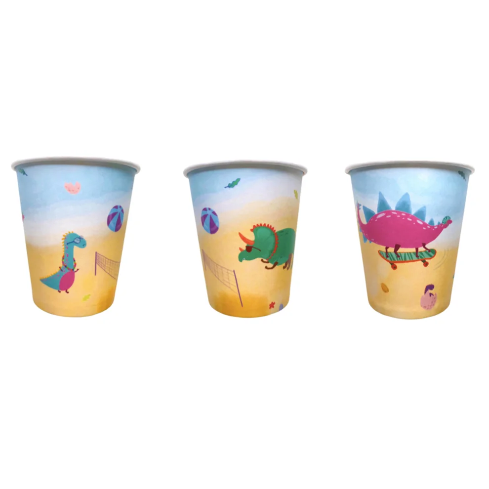 BalinMandalin - Dinosaur Design, Paper Party Cup, 8 In A Package