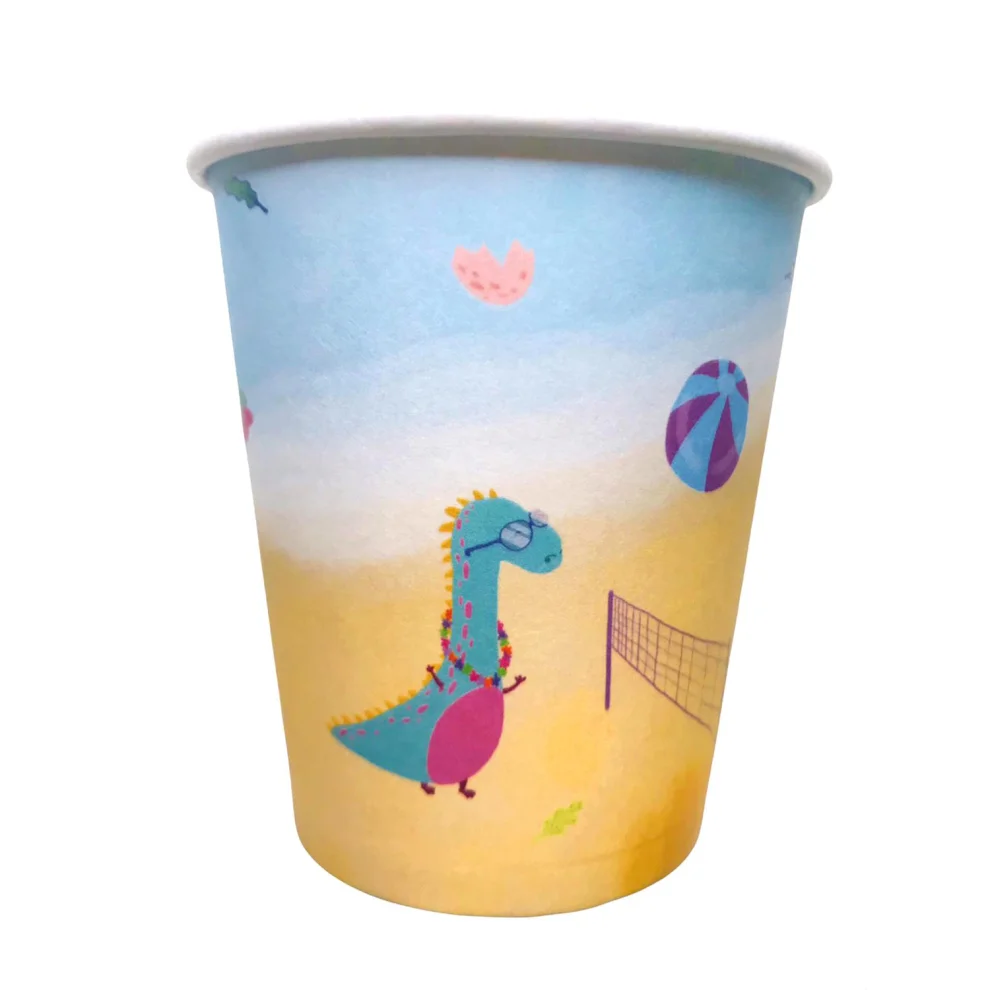 BalinMandalin - Dinosaur Design, Paper Party Cup, 8 In A Package