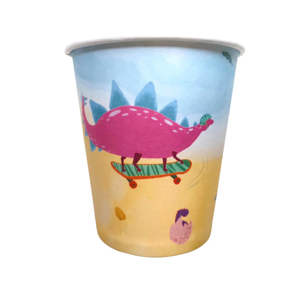 BalinMandalin - Dinosaur Design, Paper Party Cup, 8 In A Package