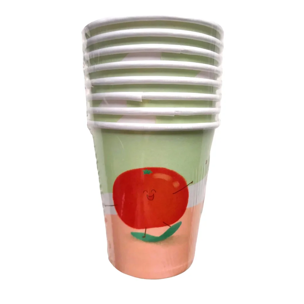 BalinMandalin - Happy Fruits Design, Paper Party Cup, 8 In A Package