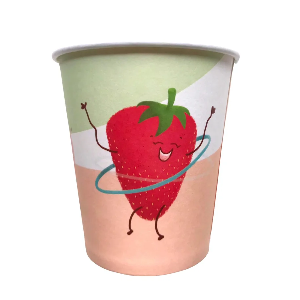BalinMandalin - Happy Fruits Design, Paper Party Cup, 8 In A Package
