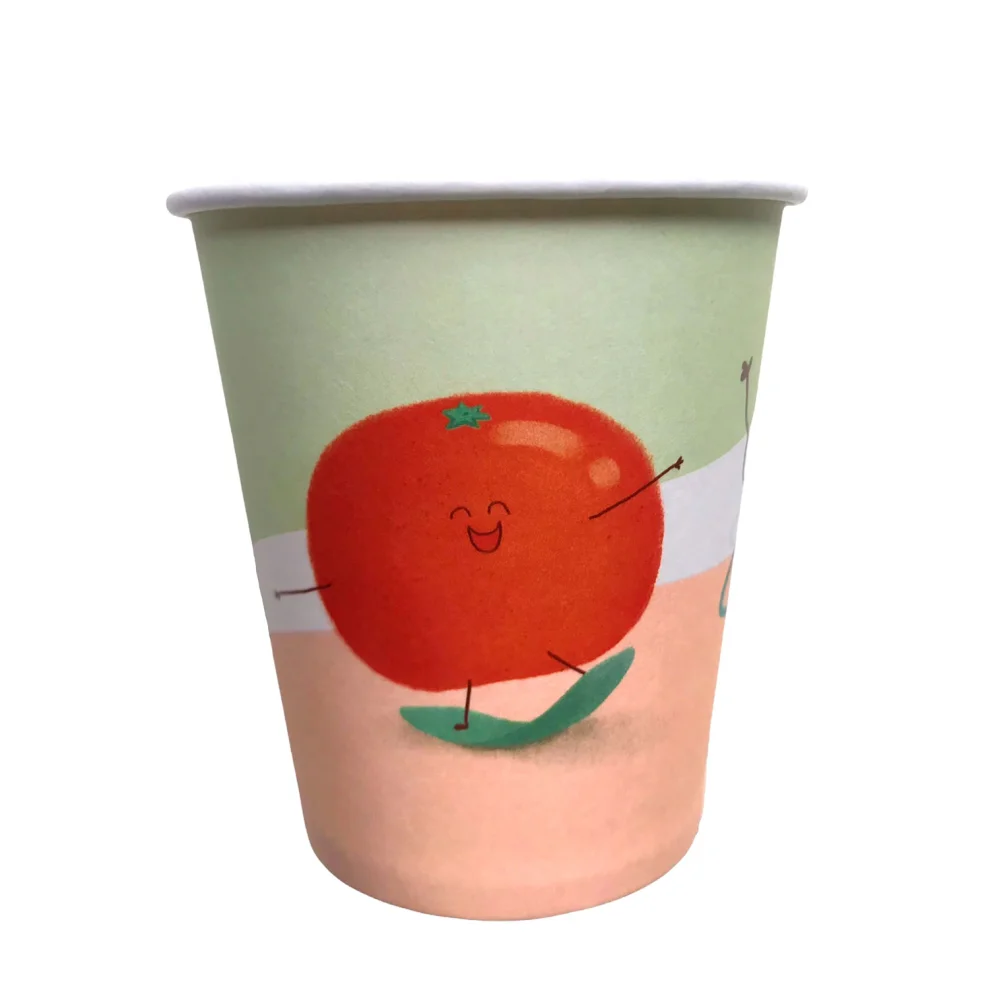 BalinMandalin - Happy Fruits Design, Paper Party Cup, 8 In A Package