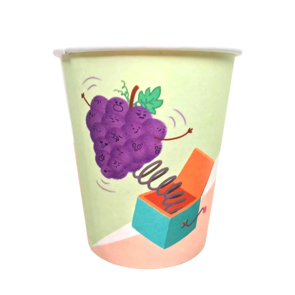 BalinMandalin - Happy Fruits Design, Paper Party Cup, 8 In A Package