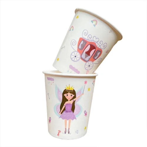 BalinMandalin - Fairy Princess Design, Paper Party Cup, 8 In A Package