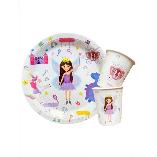 BalinMandalin - Fairy Princess Design, Paper Party Cup, 8 In A Package