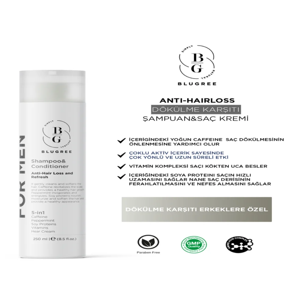 Blugree Antishedding Shampoo And Conditioner For Men250 Ml. hipicon