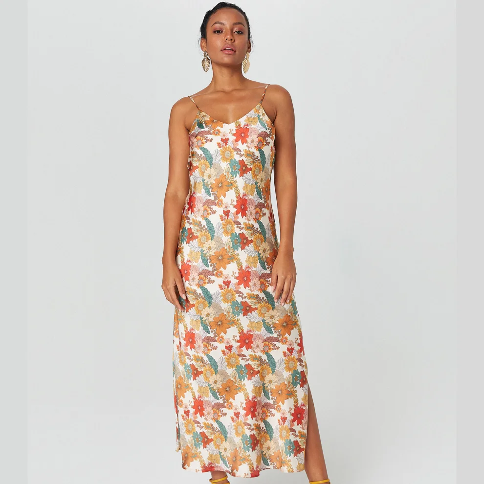 Alleggria - Diana Floral Flower Dress With Flower