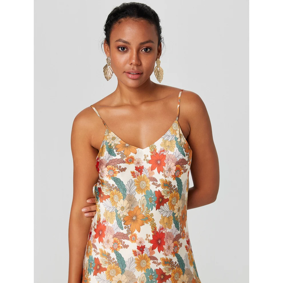 Alleggria - Diana Floral Flower Dress With Flower