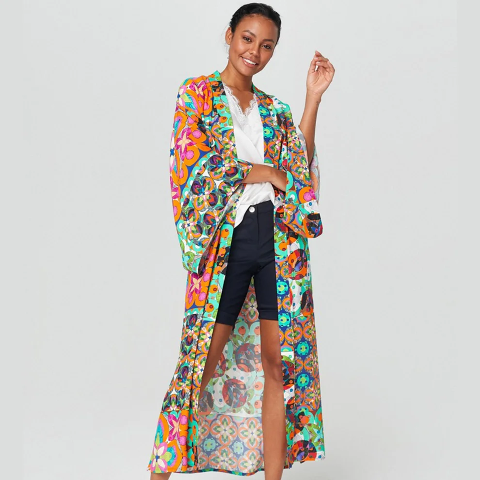 Alleggria - Olivia Flower Patterned Kimono