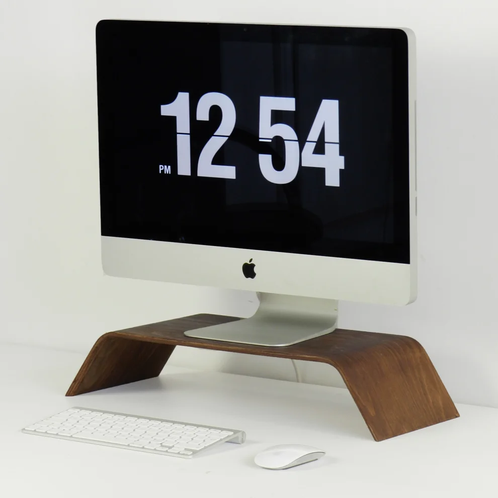 Fagus Wood - Wood Monitor Stand Computer Riser Solid Wood Desk Shelf For Imac And Computer Monitors With