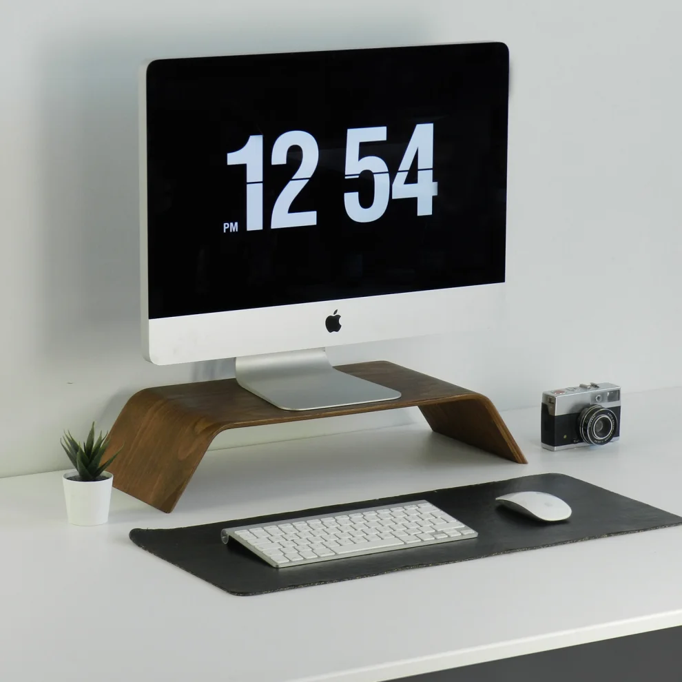 Monitor Stand - Wooden Desk Shelf