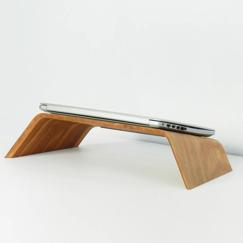 Fagus Wood - Laptop Macbook Wood Stand Computer Holder Office Desk Accessory