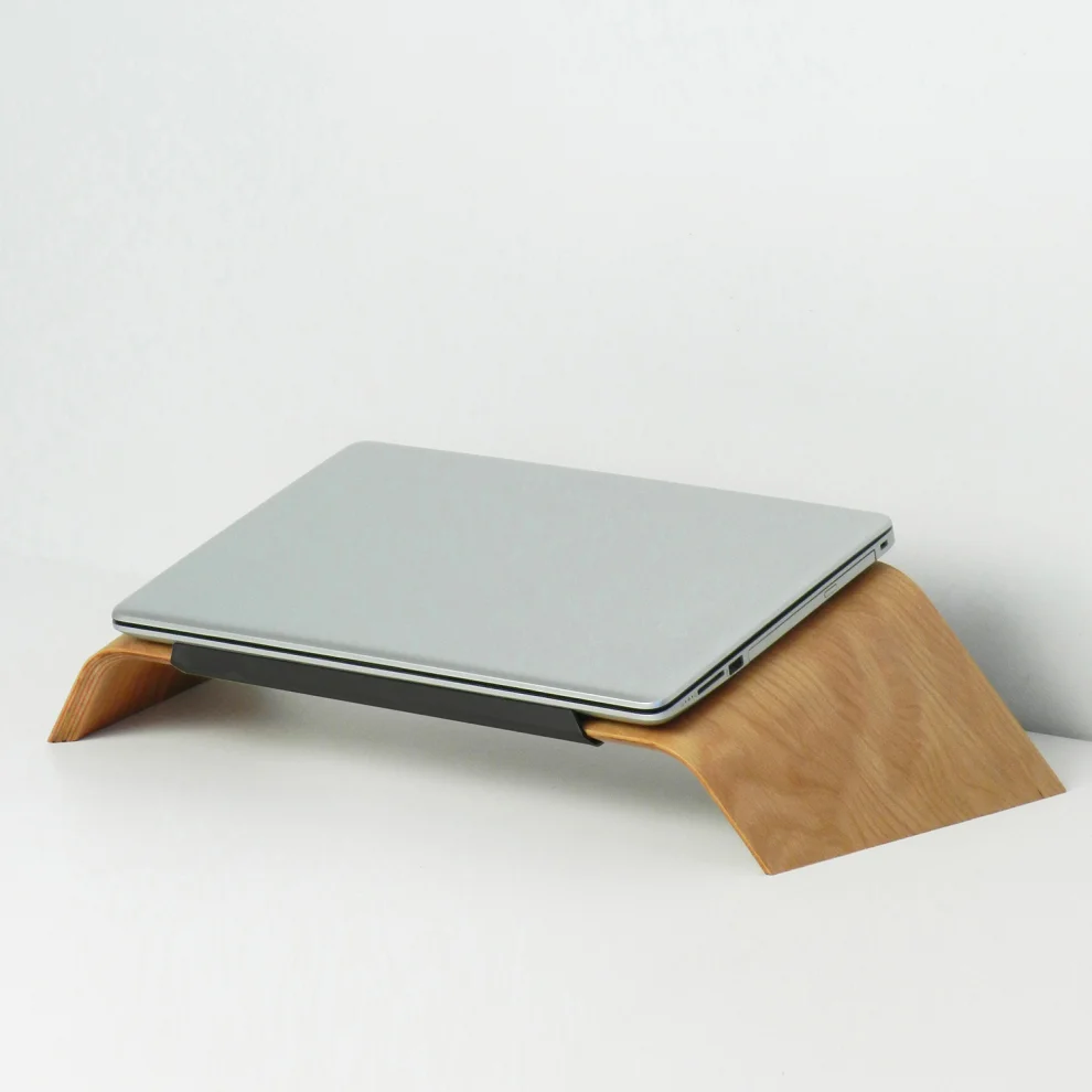 Fagus Wood - Laptop Macbook Wood Stand Computer Holder Office Desk  Accessory Natural Beech