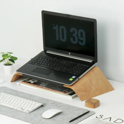 Fagus Wood - Laptop Macbook Wood Stand Computer Holder Office Desk Accessory