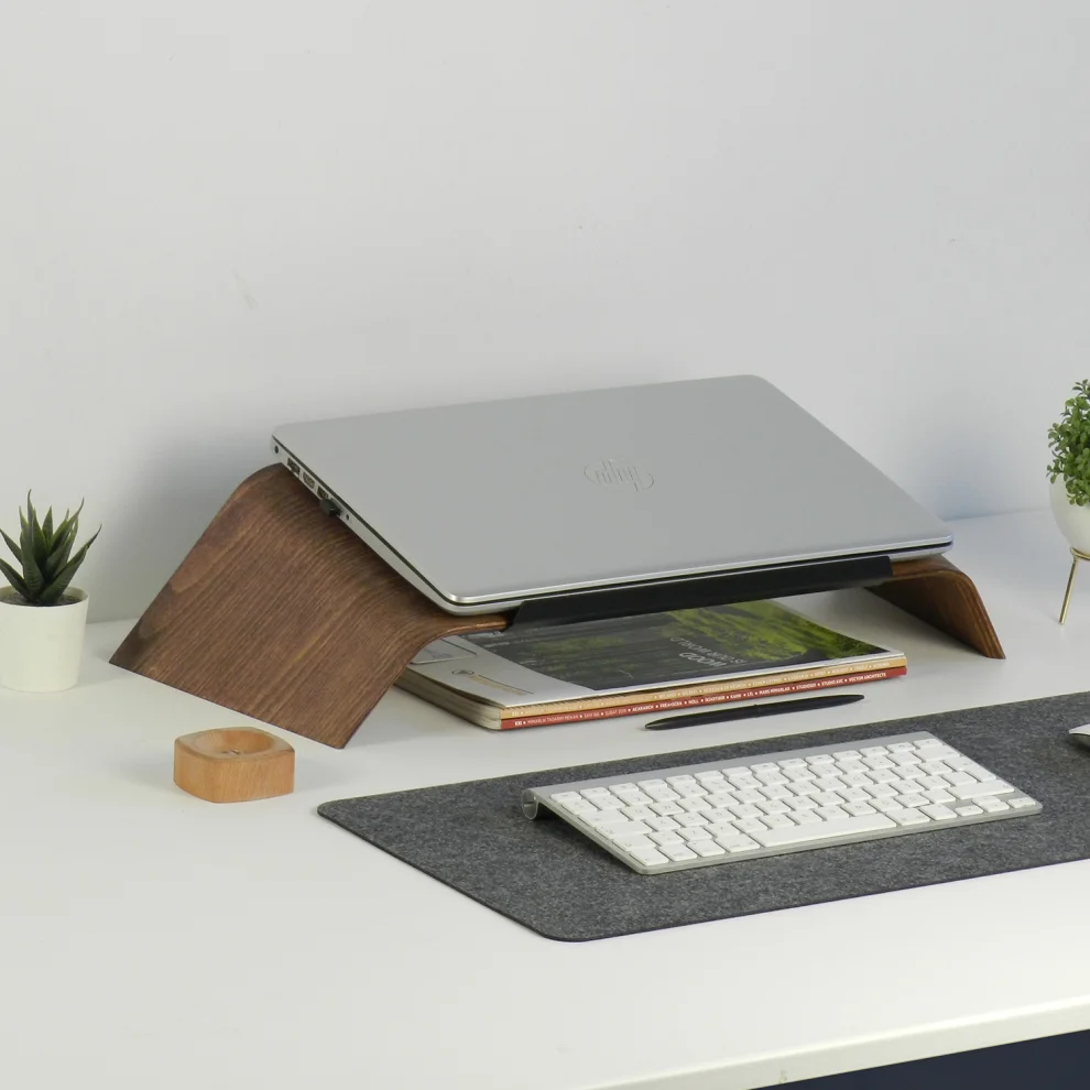 Fagus Wood - Laptop Macbook Wood Stand Computer Holder Office Desk Accessory